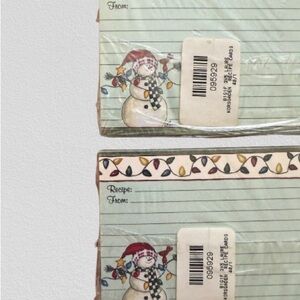 Snowman Recipe Cards with Holiday Lights